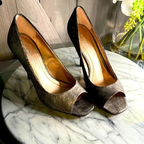 BCBGeneration Shoes Charcoal Sparkly Bcbg Peep Toe Pumps